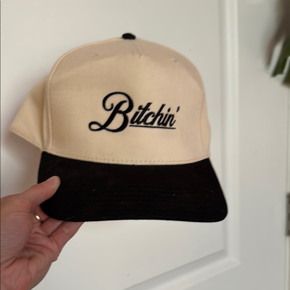Cream and Black Cap